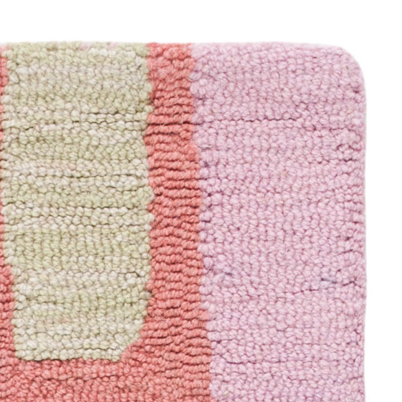 Tapis rose / bleu / orange en laine / coton touffeté à la main Krystyna, Rectangle 2 pi x 3 pi