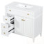 Meuble-lavabo avec lavabo, 3 tiroirs et 2 portes à fermeture en douceur-103317097