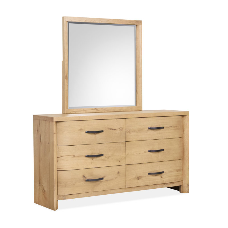 Commode à double tiroir avec miroir de paysage