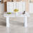 64.5 x 35.4 Inch Stylish Marble Textured Dining Table, Perfectly Blending Simplicity And Transparency. Made of MDF Material