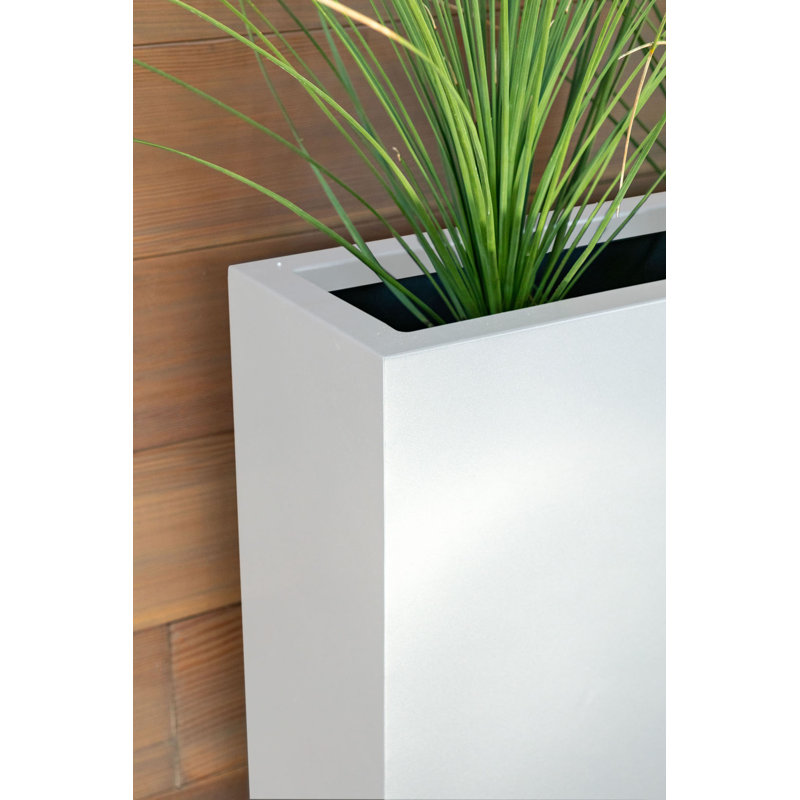 Block Series Span Planter, White, 30” H x 38” W x 10” D
