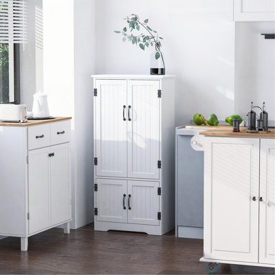 Retro 3-Door Sideboard With Large Storage Space And Artificial Rattan Doors And Metal Handles