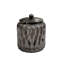 Pot en verre pour meuble-lavabo | Rangement élégant pour les cotons-tiges, les balles, les éponges et les sels de bain | Pot décoratif pour salle de bain, chambre à coucher | Finition fumée