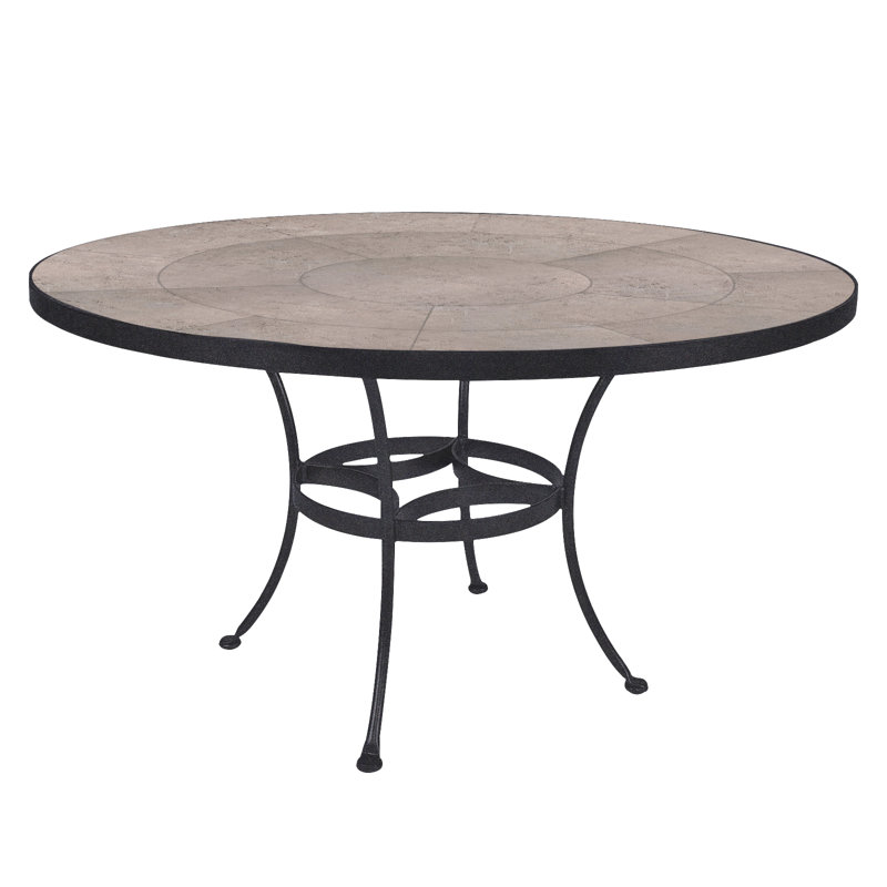 Outdoor Round Dining Table, 54" W x 54" L x 29.5" H, Summit Gray, Graphite