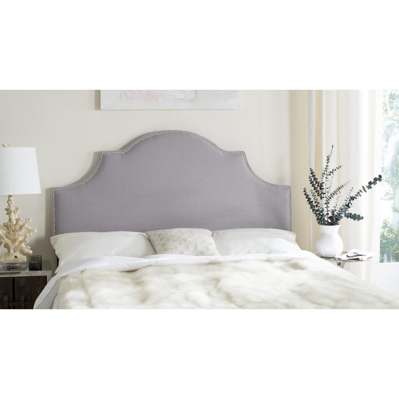 Caswell Upholstered Headboard, Arctic Gray, Queen, Polyester