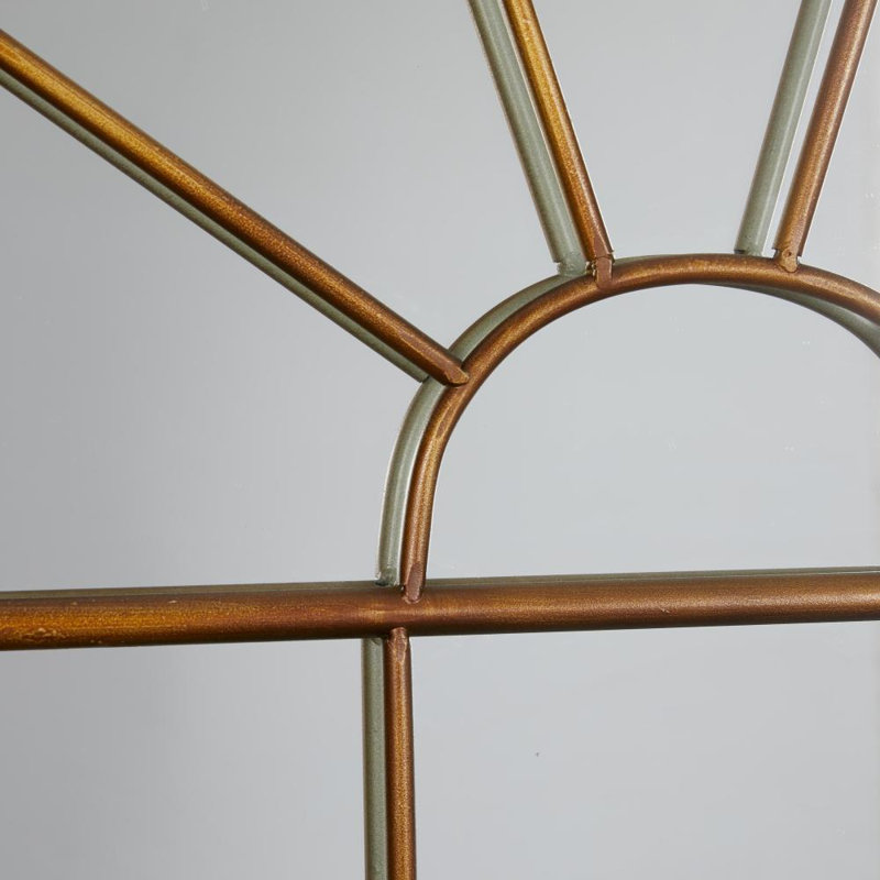 Miroir mural en métal, Bronze, H 56,25 po x l 34,13 po