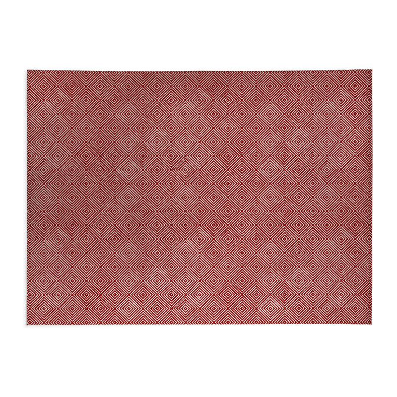 Ikat Spray Low Profile Kitchen Mat, Rectangle 5' x 7', Cranberry Red