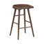 Ensemble de salle à manger de style pub, 5 pièces, fini brun, comprenant une table, un repose-pieds en métal et 4 tabourets sur une structure en bois robuste.-2125117486