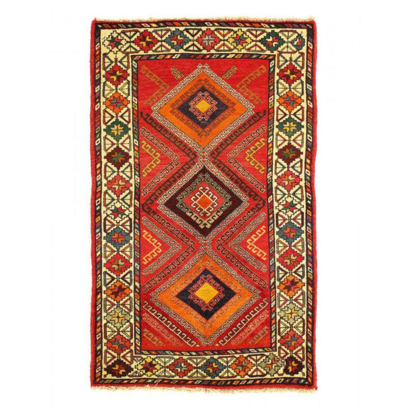Tapis oriental rouille / orange en laine / coton 3 pi 7 po x 5 pi 11 po Filipp