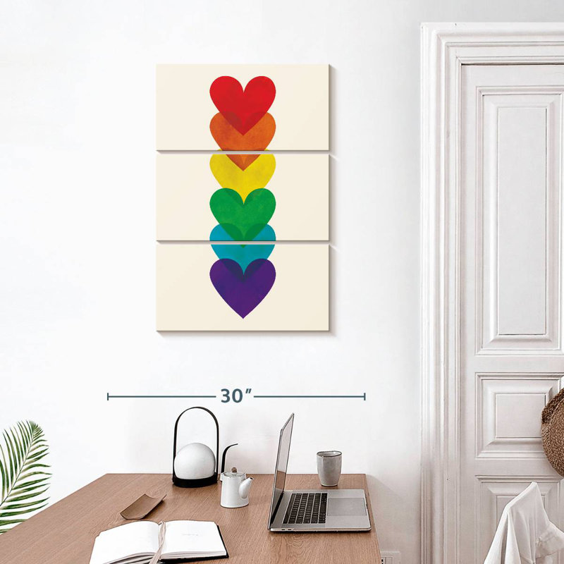 Khepri Rainbow Hearts Stack, 32" H x 20" W