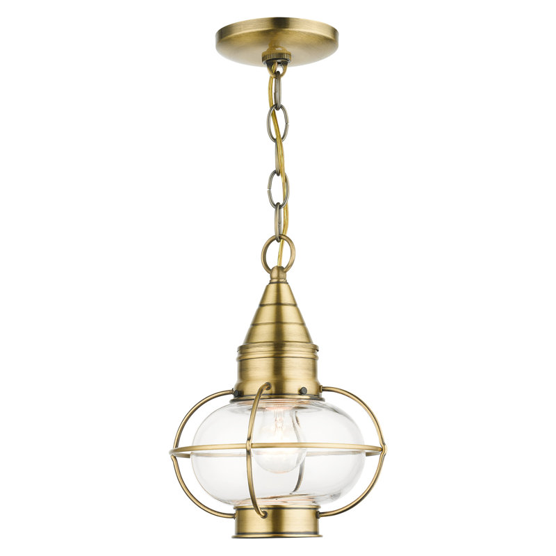 Rodolfo Outdoor Hanging Lantern, Antique Brass