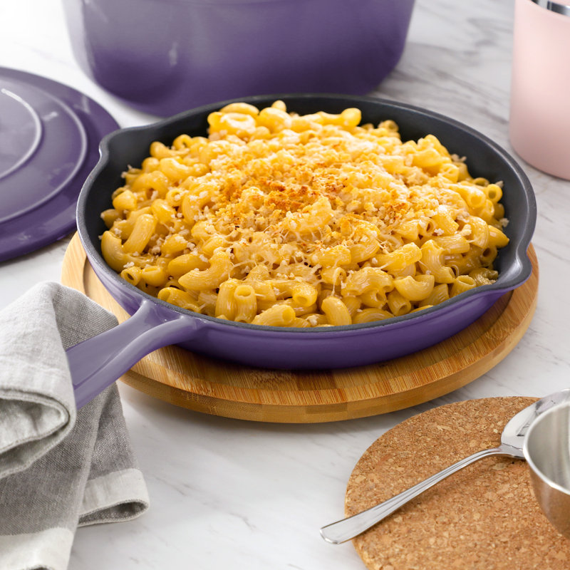Batterie de cuisine en fonte émaillée mauve 7 pièces MegaChef, Mauve