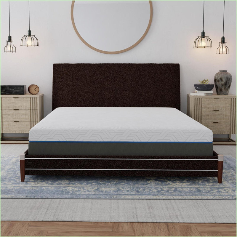 Matelas, matelas ferme en mousse viscoélastique gélifiée de 12 po avec support de bord, grille d'aération et housse lavable, lavande | simple TG | mousse