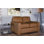 Causeuse à accoudoirs carrés en cuir véritable 62 po Albirdia