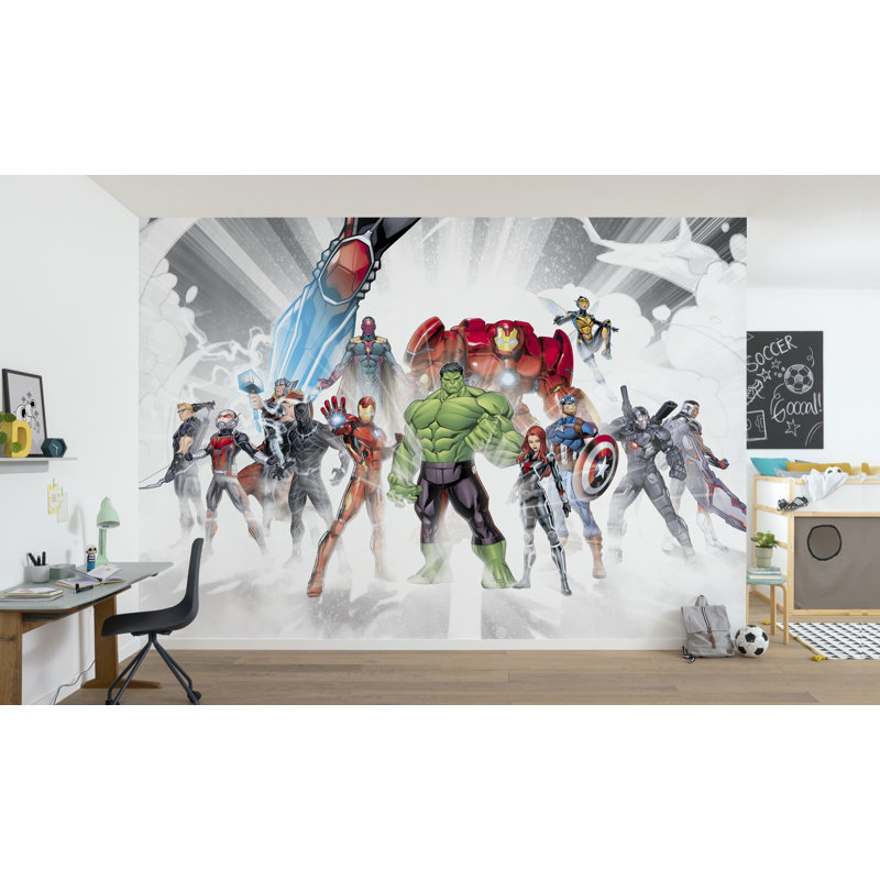 Marvel Avengers Cartoon 3.68m x 2.54m Matte Wallpaper Mural