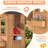 45"W x39"D Outdoor Wooden Playhouse For Kids, Outdoor Garden Pretend Play Games, Adventure Cottage, With Working Door, Windows, Service Station, Flowers Pot Holders-108534455