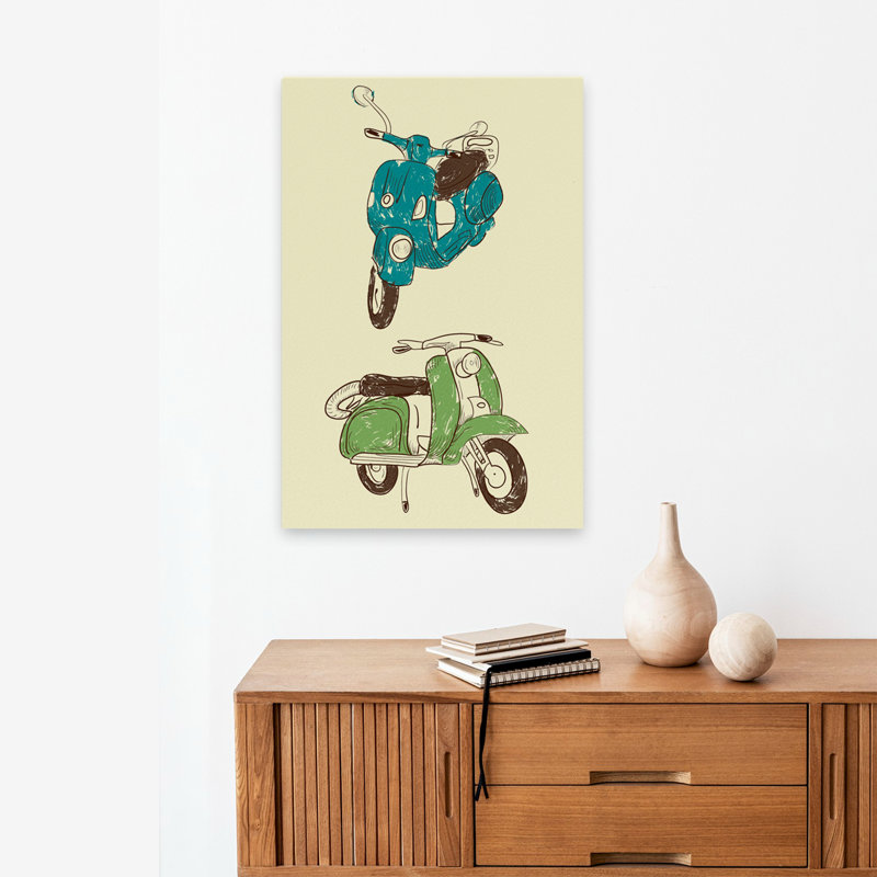 Scooter I - Art de transport de motocyclettes, H 24 po x l 16 po
