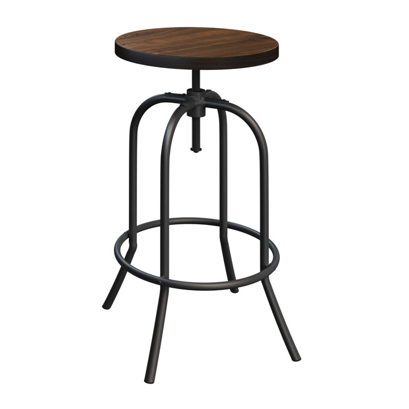 Tabouret de bar pivotant Washington, Brun foncé