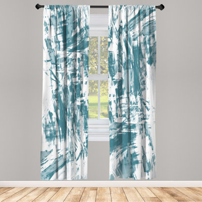Microfiber Floral Semi-Sheer Rod Pocket Curtain Panels