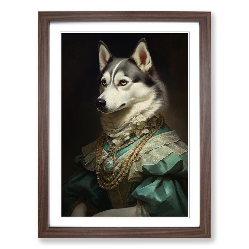 Husky Rococo, Walnut, 64cm H x 46cm W x 2cm D