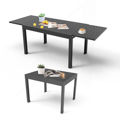 Patio Extendable Dining Table, Adjustable Indoor Outdoor Patio Dining Table, Dining Room Table
