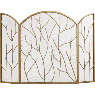 3 Panel Iron Fireplace Screen