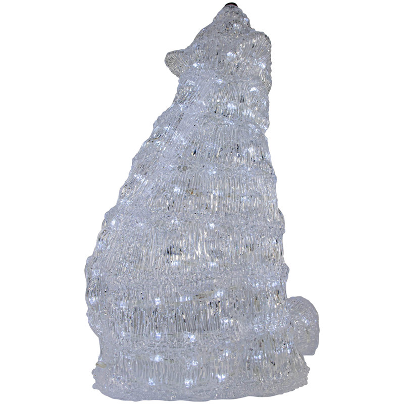 Décoration de Noël en forme d'ours polaire en acrylique de qualité commerciale