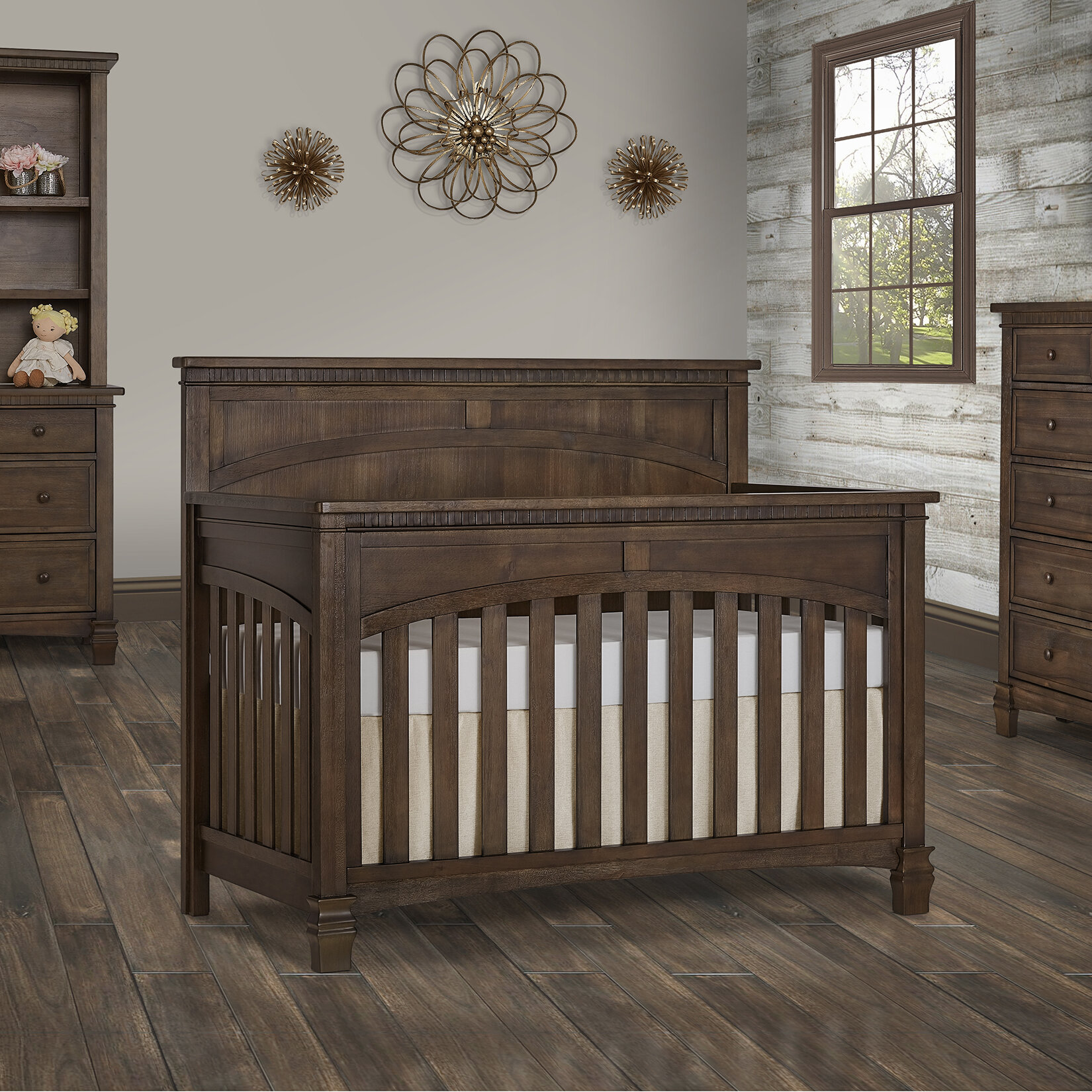 Evolur santa fe crib cheap antique brown