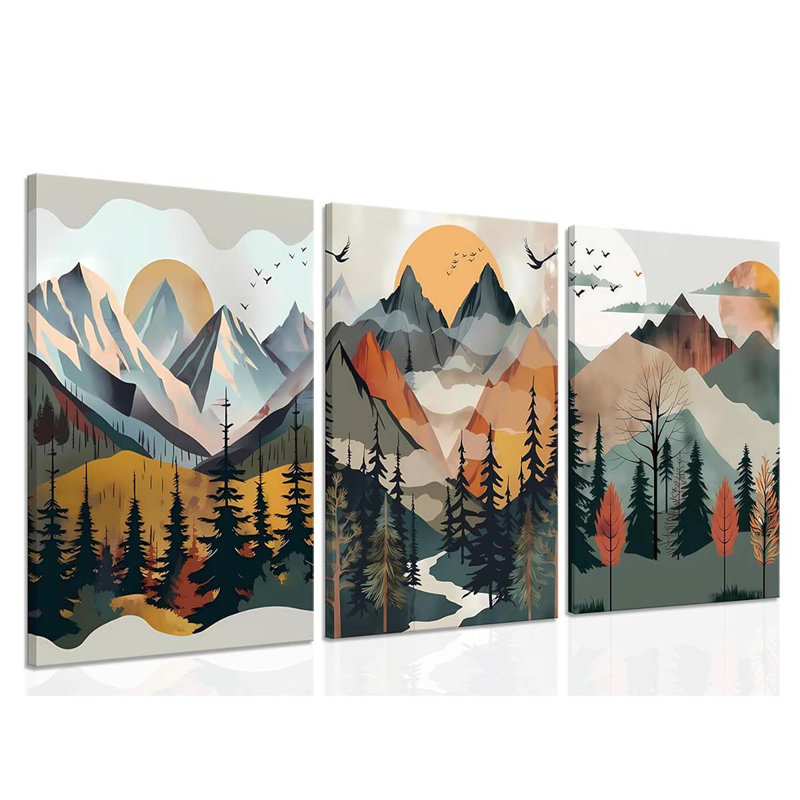 3 Piece Wrapped Canvas Print, 40 cm H x 30 cm W