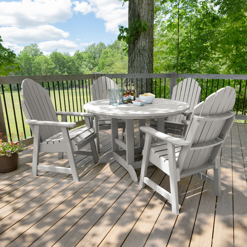Anette 4-Person 48" Round, Counter-Height Dining Set, Harbor Gray