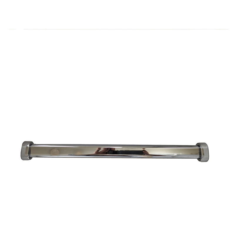 Tringle de garde-robe ovale en chrome poli avec supports d'extrémité, acier soudé, chromé épais de 1,0 mm