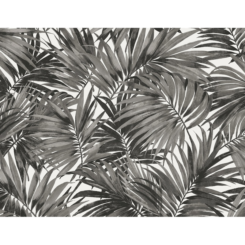 Rouleau de papier peint embossé 3D L 27 pi x l 27 po Lacayo, Noir / blanc