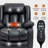 Dual Motor Infinite Position Up To 350 LBS Electric Medium Size Genuine Leather Black Power Lift Recliner Chair With 8-Point Vibration Massage And Lumbar Heating-864823676