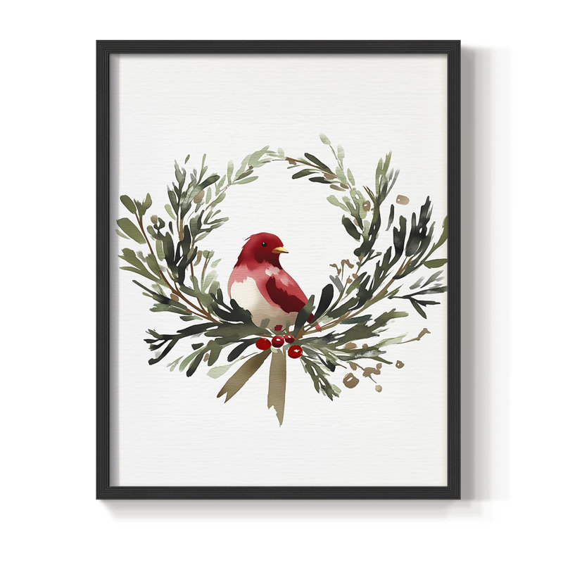 «Christmas Holiday Art CMLVII», reproduction d'art encadrée - bois massif, Noir, noir, noir, noir, H 11 po x l 9 po