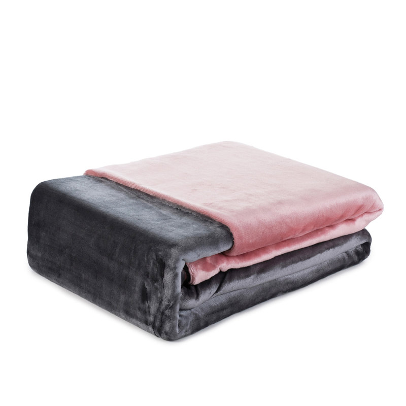 Cashmere Feeling Duvet Cover Set, Pink/Grey, Single - 1 Pillowcase (80 x 80 cm)