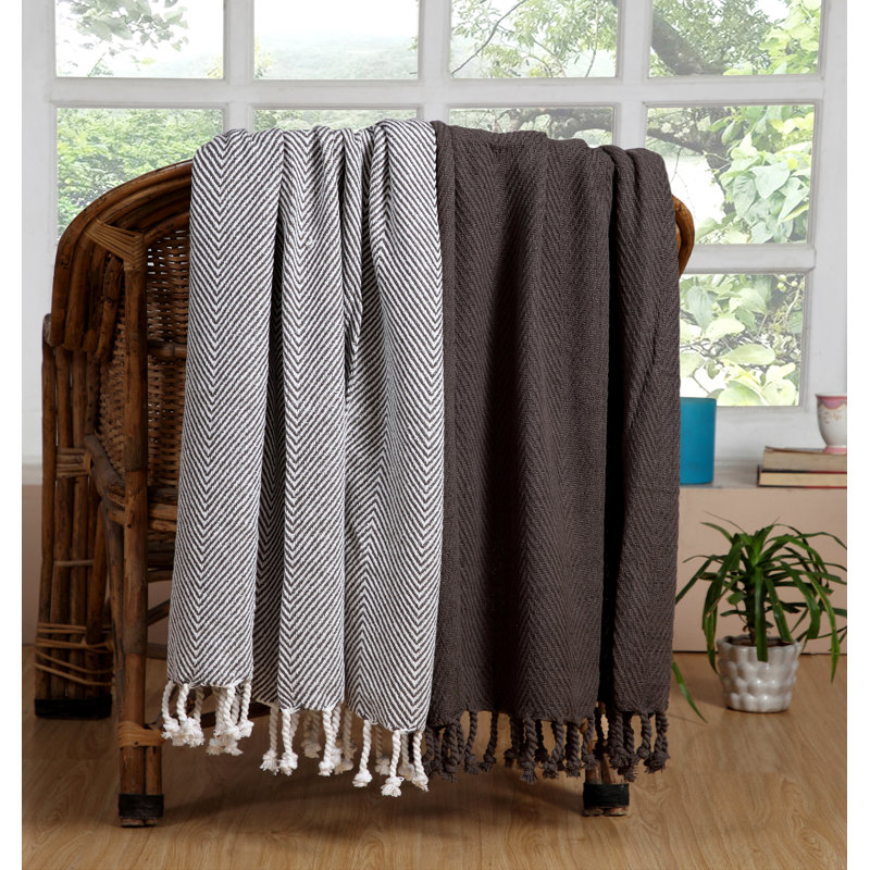 Jeté luxueux 100% coton, Platine