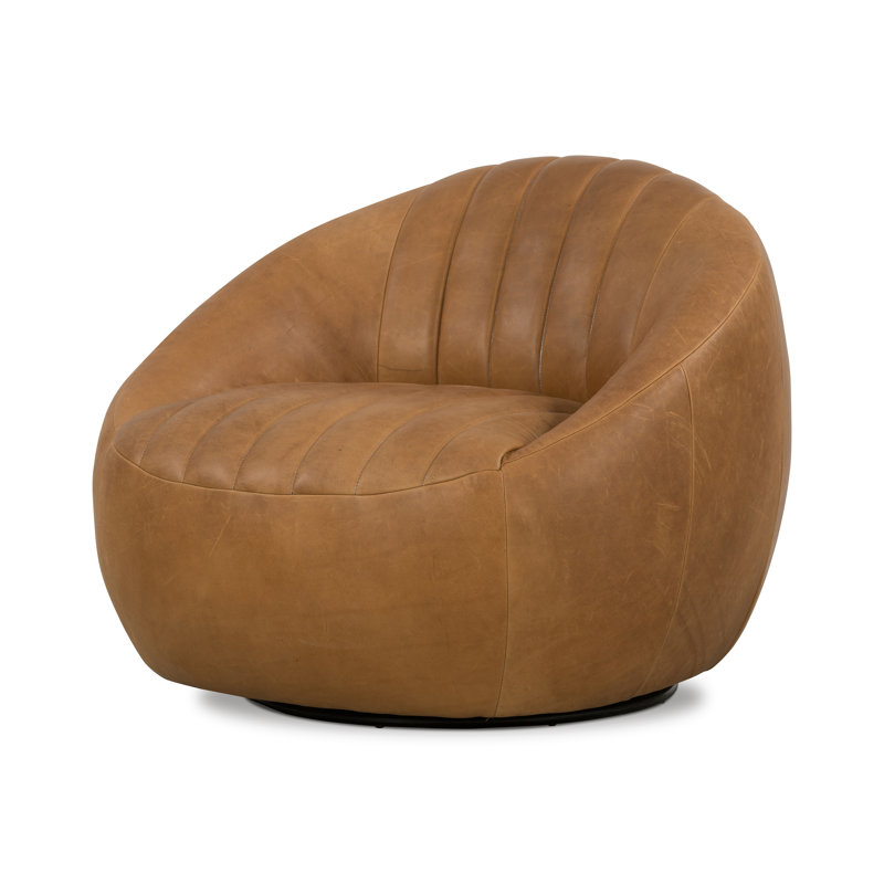 Audie Swivel Barrel Chair, Heirloom Sienna