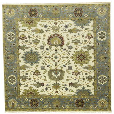 Cream Floral Osh Chobi Handmade Peshawar Oriental Rug
