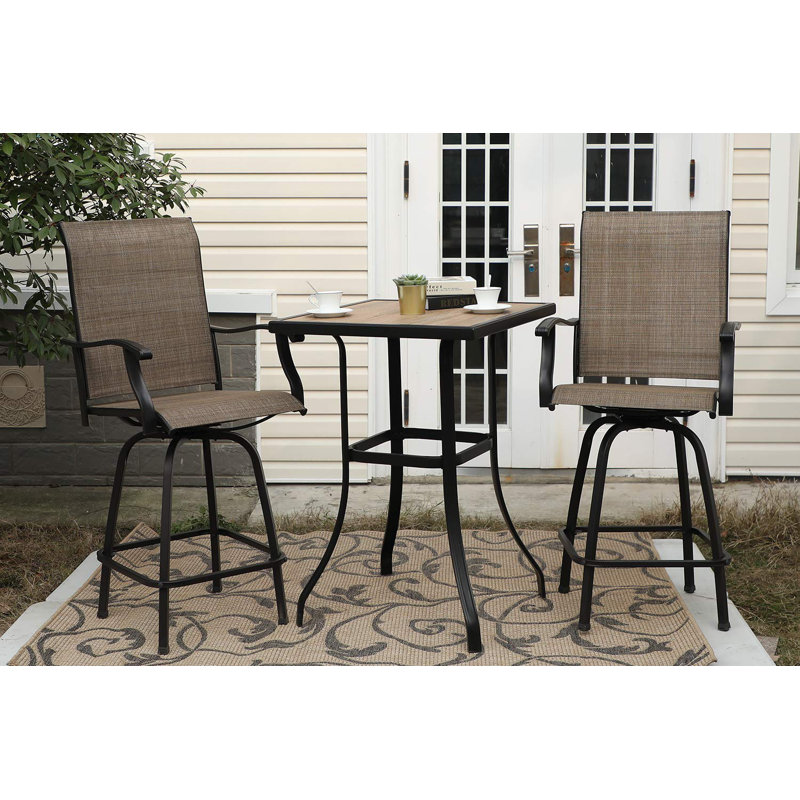 Table de patio et tabourets de bar 