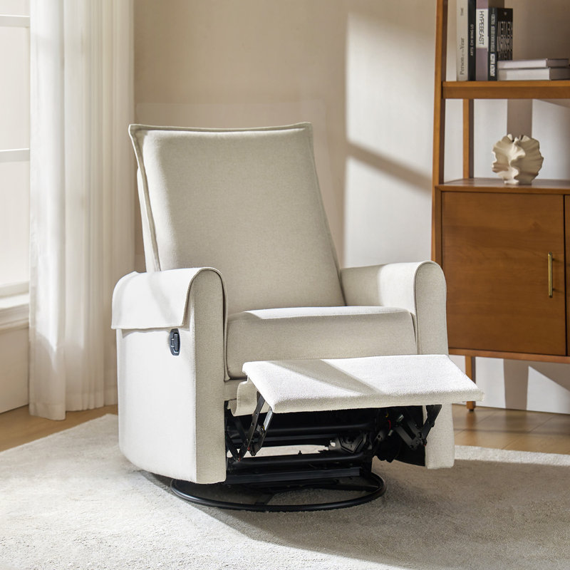 Fauteuil inclinable manuel, pivotant et berçant de 29,5 po Keech, Blanc