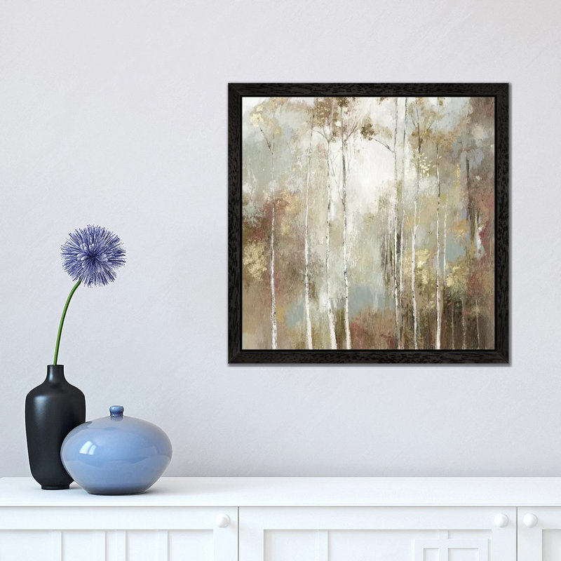 Fine Birch I by Allison Pearce - Painting on Canvas, Black Framed, 66.04 cm H x 66.04 cm W
