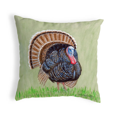 Wild Turkey Outdoor Reversible Throw Pillow