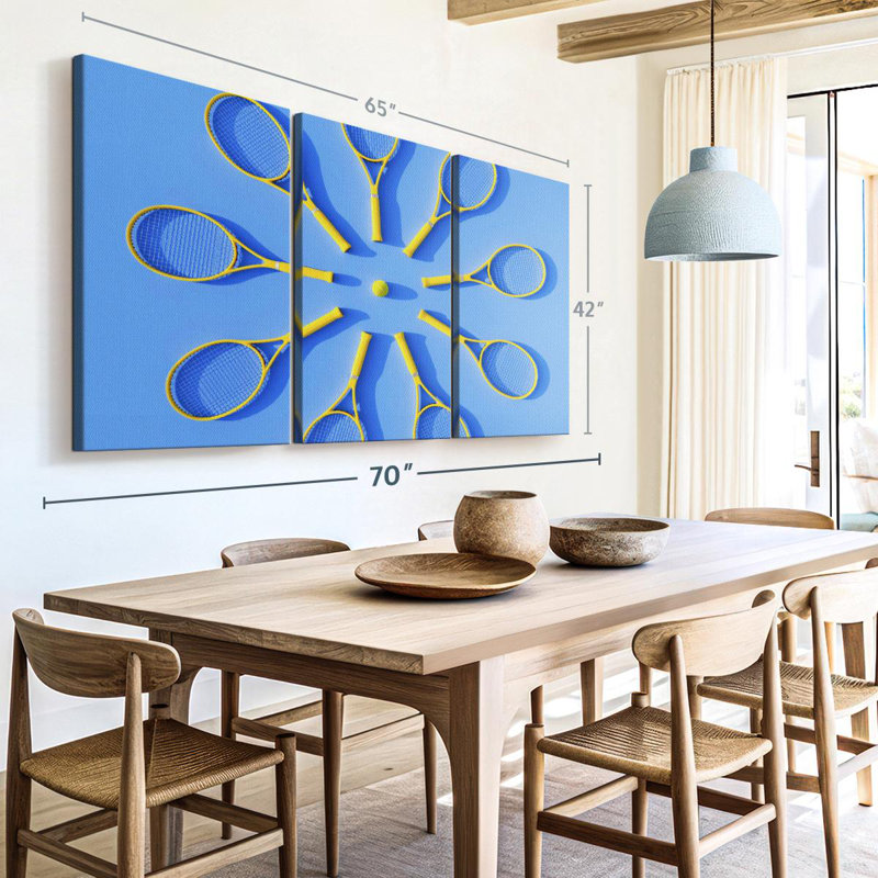 «Tennis Racket Circle» sur toile, H 42 po x l 65 po x P 1,25 po