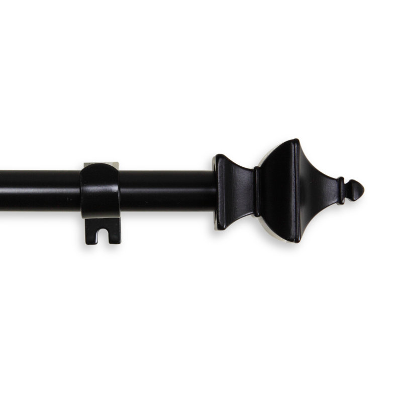 Tringle à rideaux simple Acropolis, Noir, 18 po à 28 po de largeur