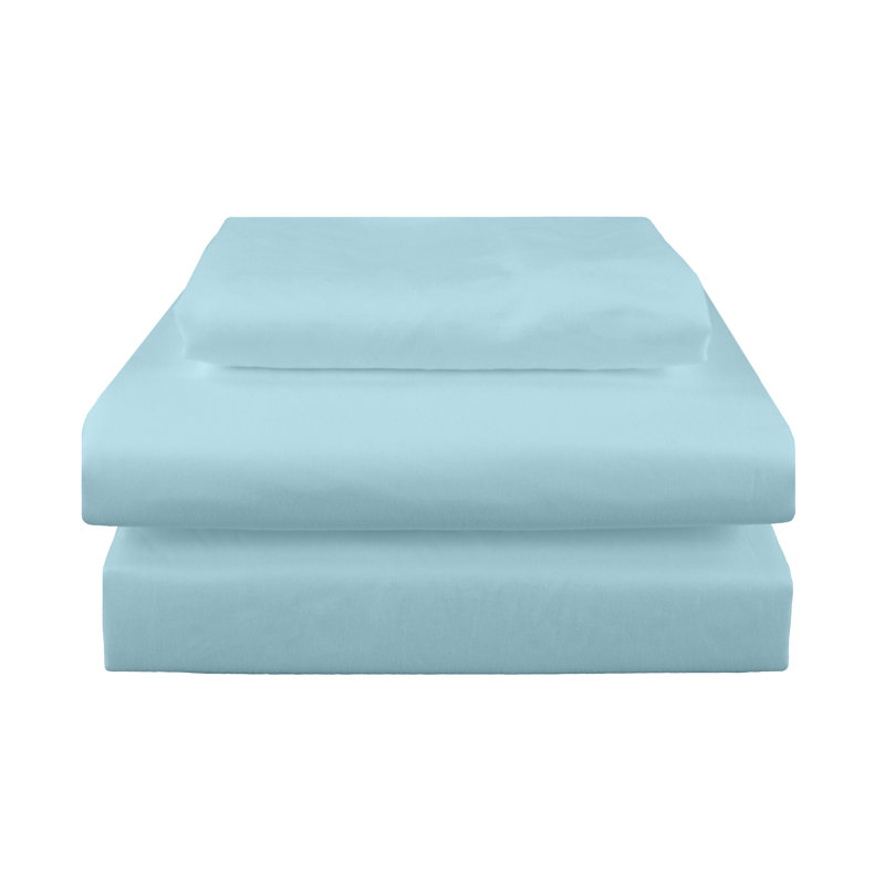 Microfiber Sheet Set, Queen Sheet Set + Fitted Sheet + 2 Pillowcases, Skye Blue