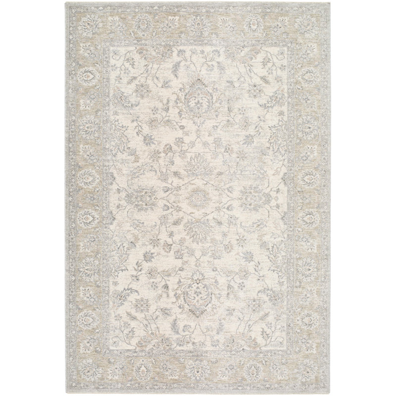 Tapis tissé à la machine Lando, Rectangle 5 pi x 7 pi 5 po, Cream/Beige