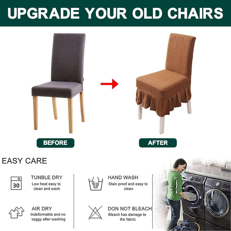 Housse extensible pour chaise de salle à manger avec housse pour chaise de salle à manger Banquet, Brun