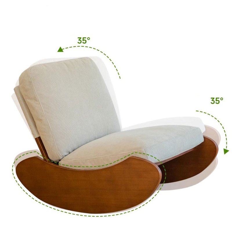 Chaise berçante rétro, Brun / Blanc cassé