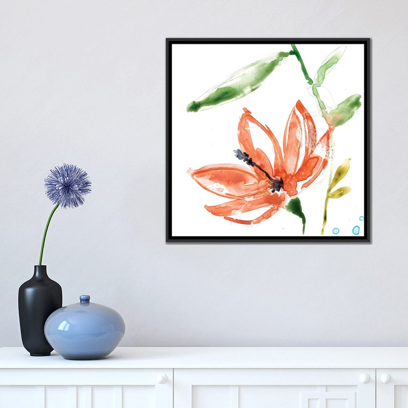 « tropical display iv », impression sur toile, H 18 po x l 18 po x P 1,5 po, Toile avec cadre noir, Pas de tapis