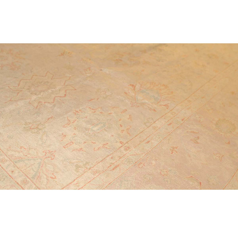 Silk Oriental Area Rug in Beige/Red/Rose